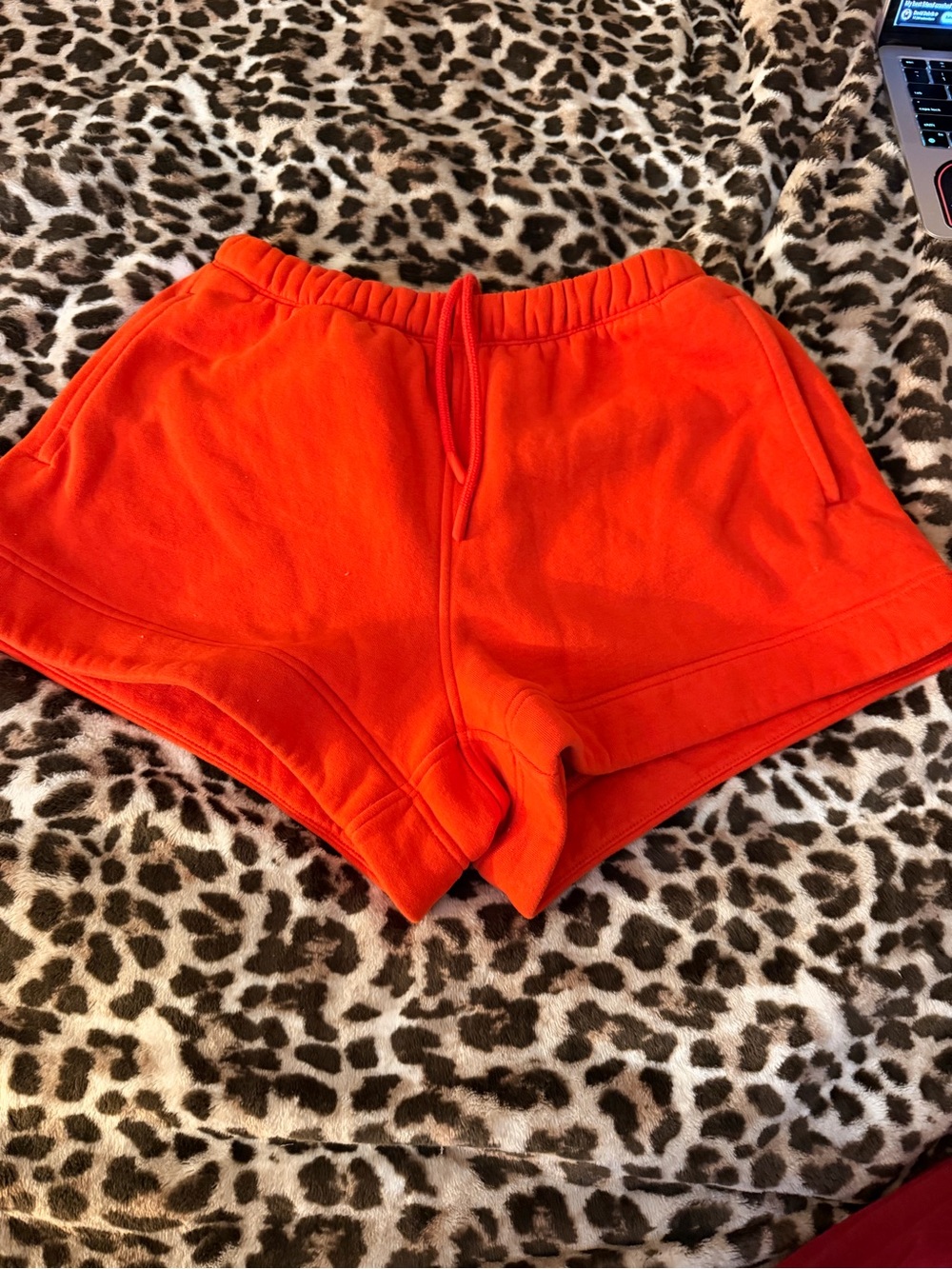 lululemon athletica Bright Orange Athletic Drawstring Shorts